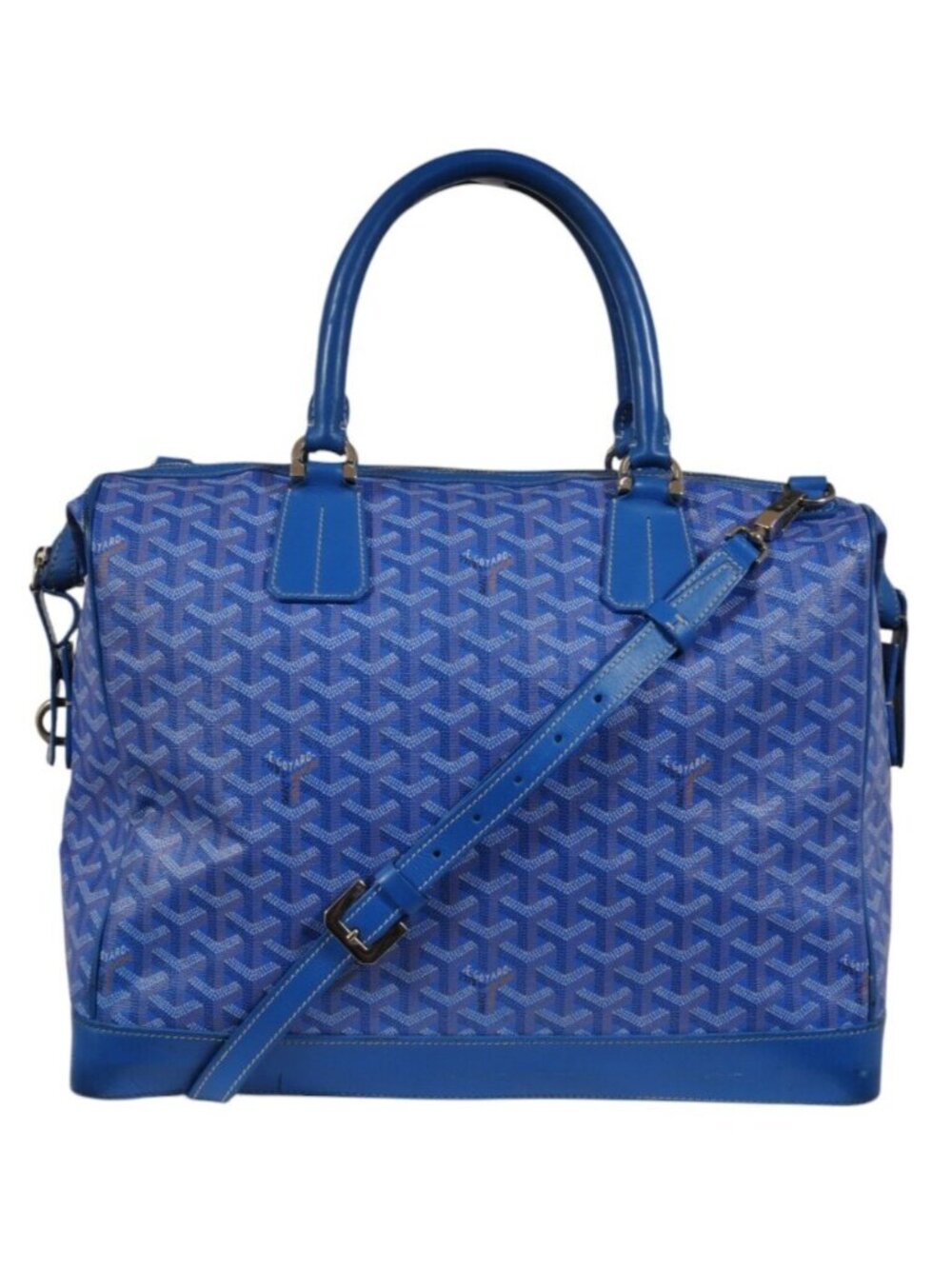 Goyard Victoria GM 45 Blue Goyardine Canvas Weekend Travel Bag Carry-On Duffle